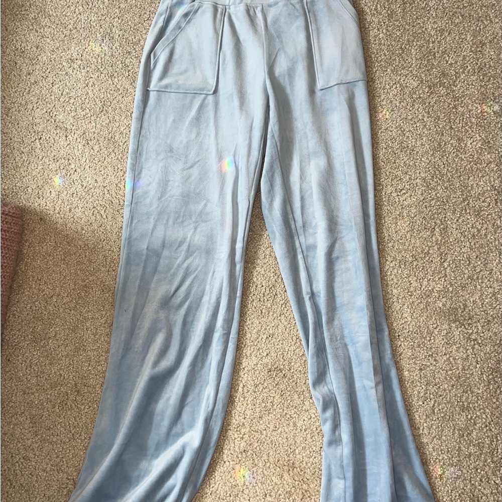 Light Blue Velvet Pants